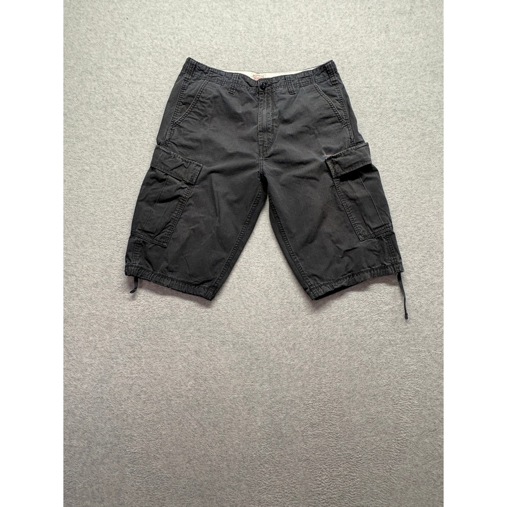 Levi Strauss Mens Cargo Shorts 32 Gray Ripstop Utility Pockets 74943-0033